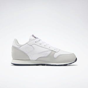 Adidasy Dziecięce Reebok Classic Leather Białe/Szare/Granatowe/Czerwone PL 56ITWPO